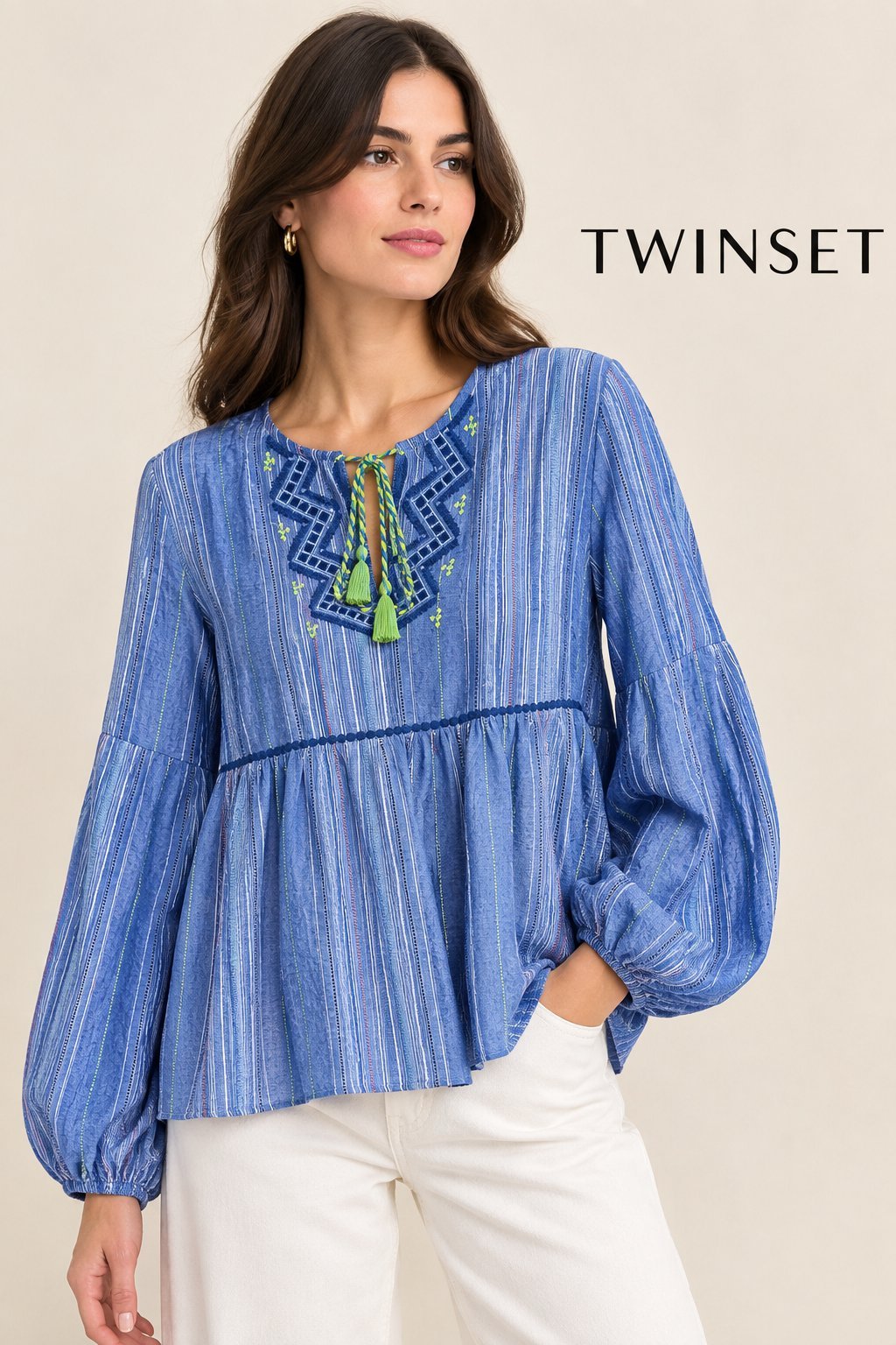 Blouse Rayée Brodée twinset neuf