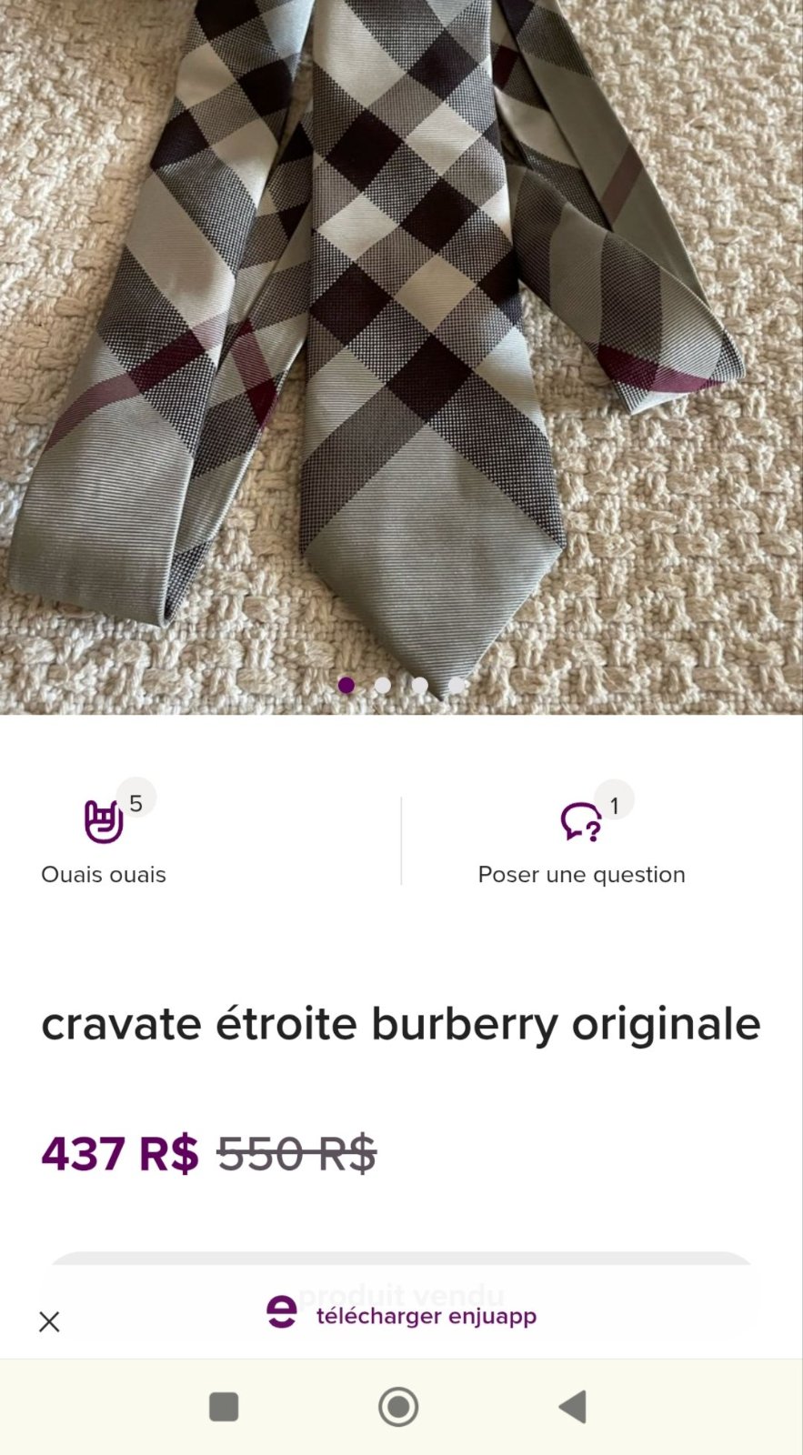 Cravate Burberry neuf