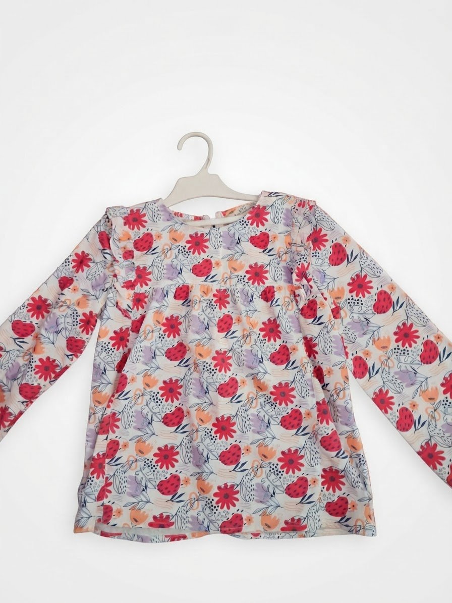 Pull-chemise fleuri à manches longue joli 