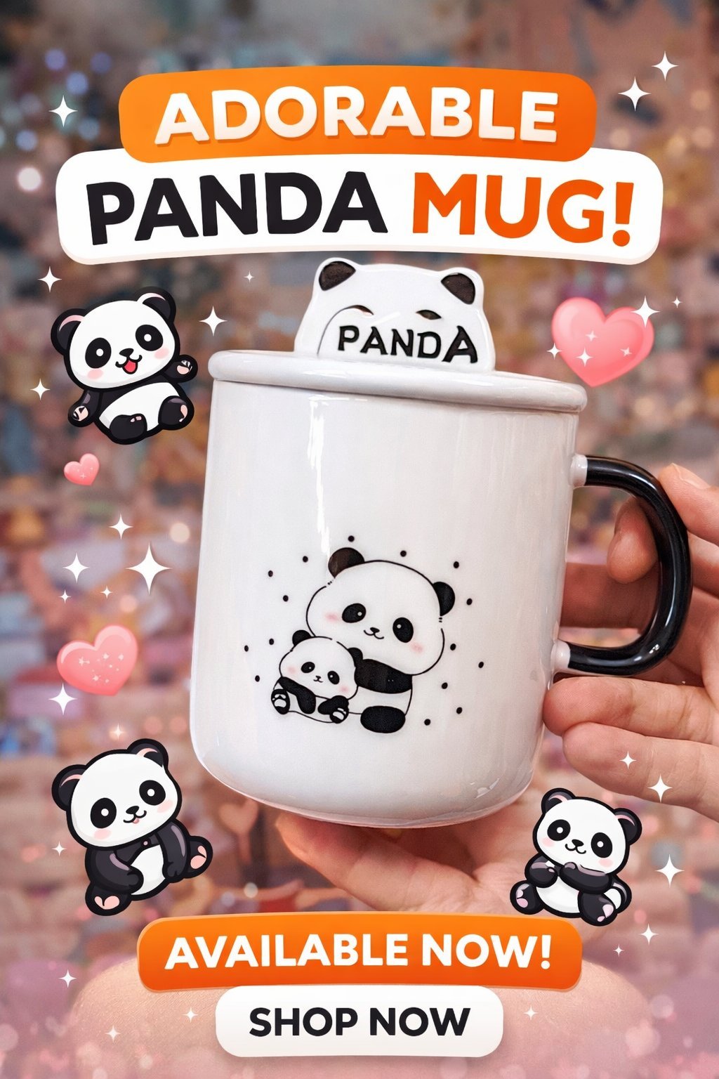 ​🐼 Mug Panda Adorable avec Couvercle – État Neuf