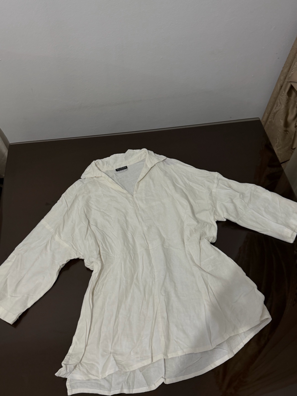Pull oversize blanc en lin