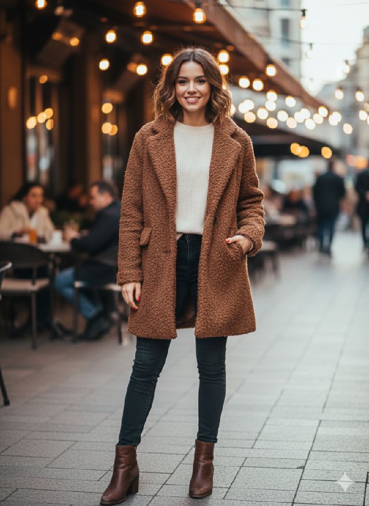Manteau teddy Bear oversize 