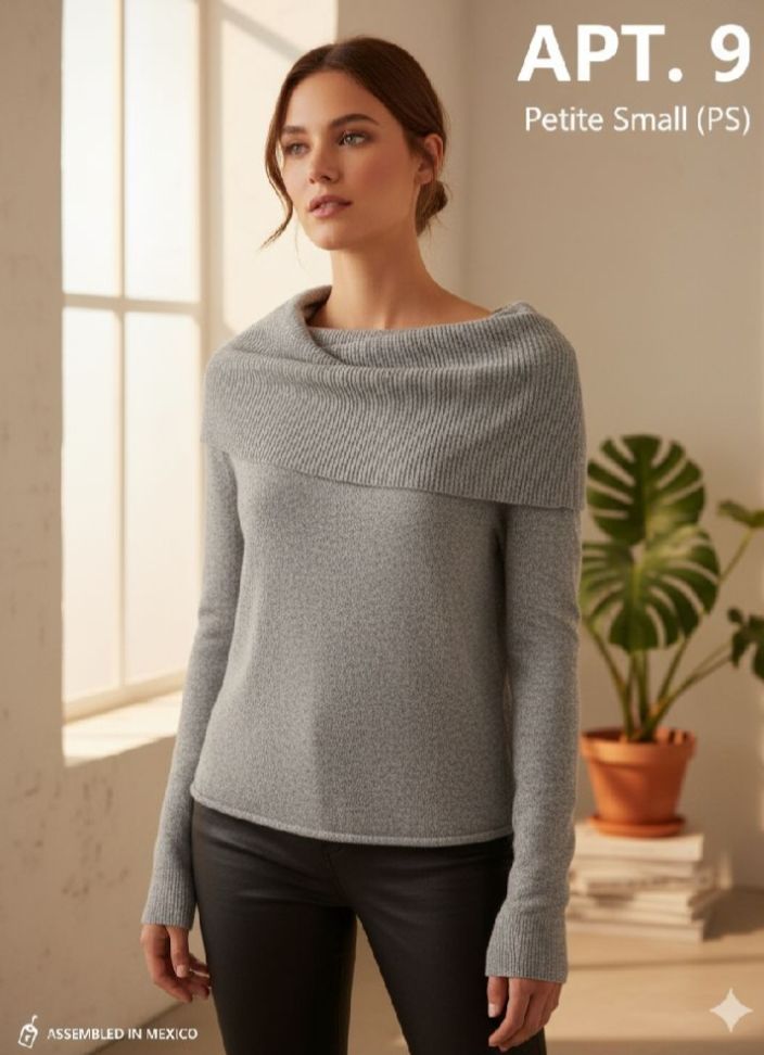 Sublime pull gris tricoté à épaules dénudées
