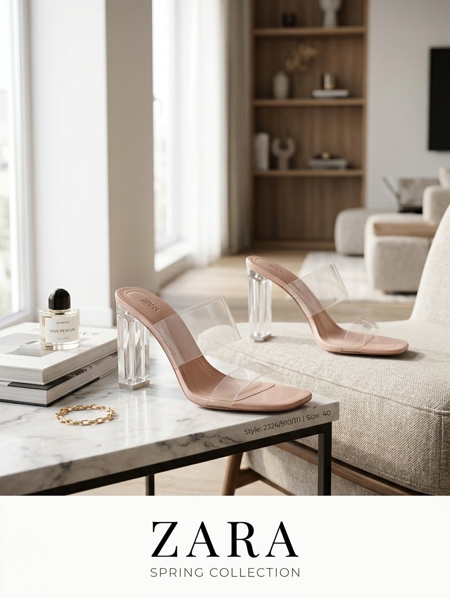 Mules à talons transparentes