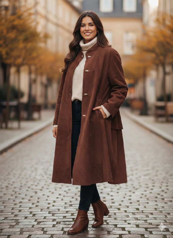 Manteau femme oversize en daim taille 6