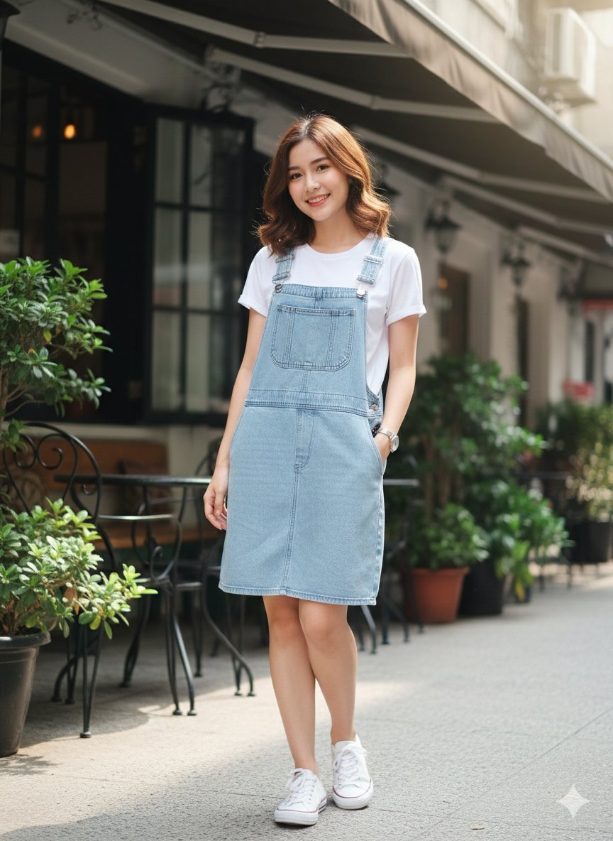 Robe salopette en jean 