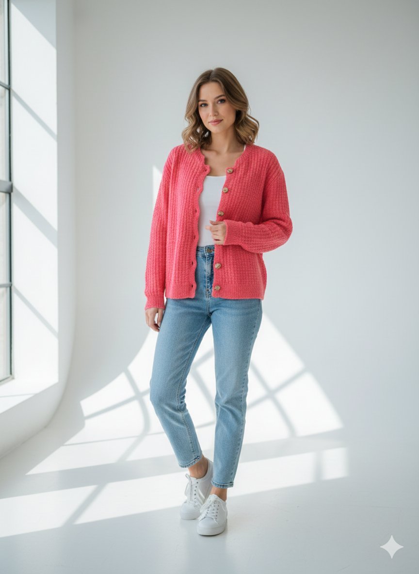 Cardigan à encolure ronde chic