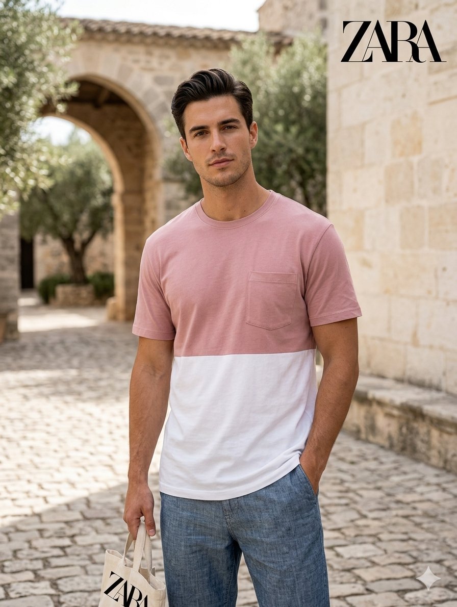  T-shirt bicolore