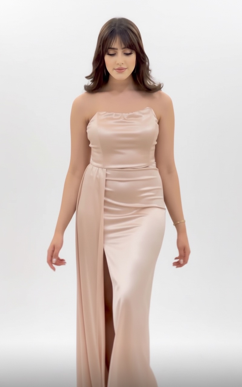 Robe en daim couleur beige simple