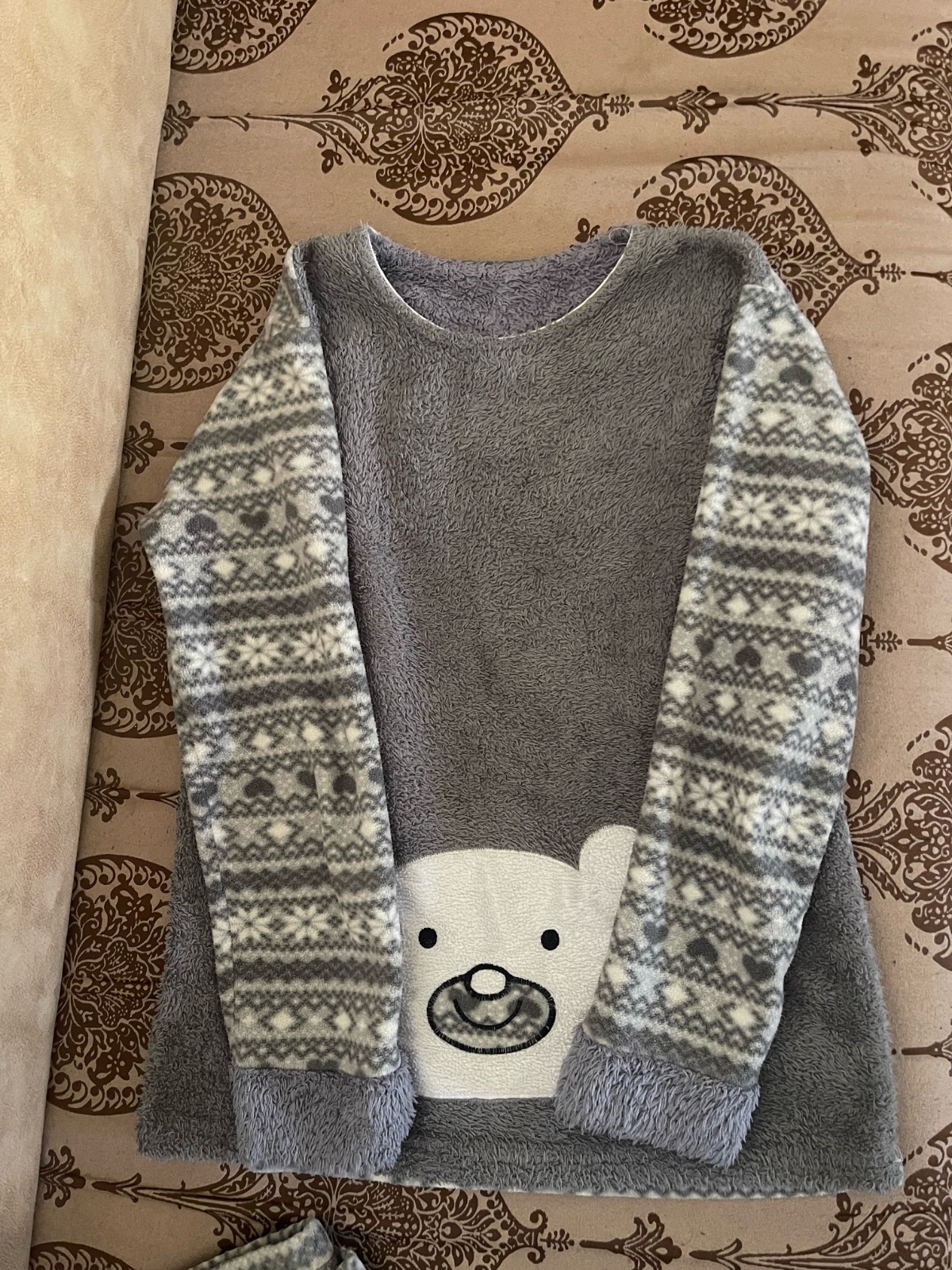 Pyjama d’hiver polaire très chaud 🧸 Ensemble 2 pièces : haut manches longues + pantalon assorti.