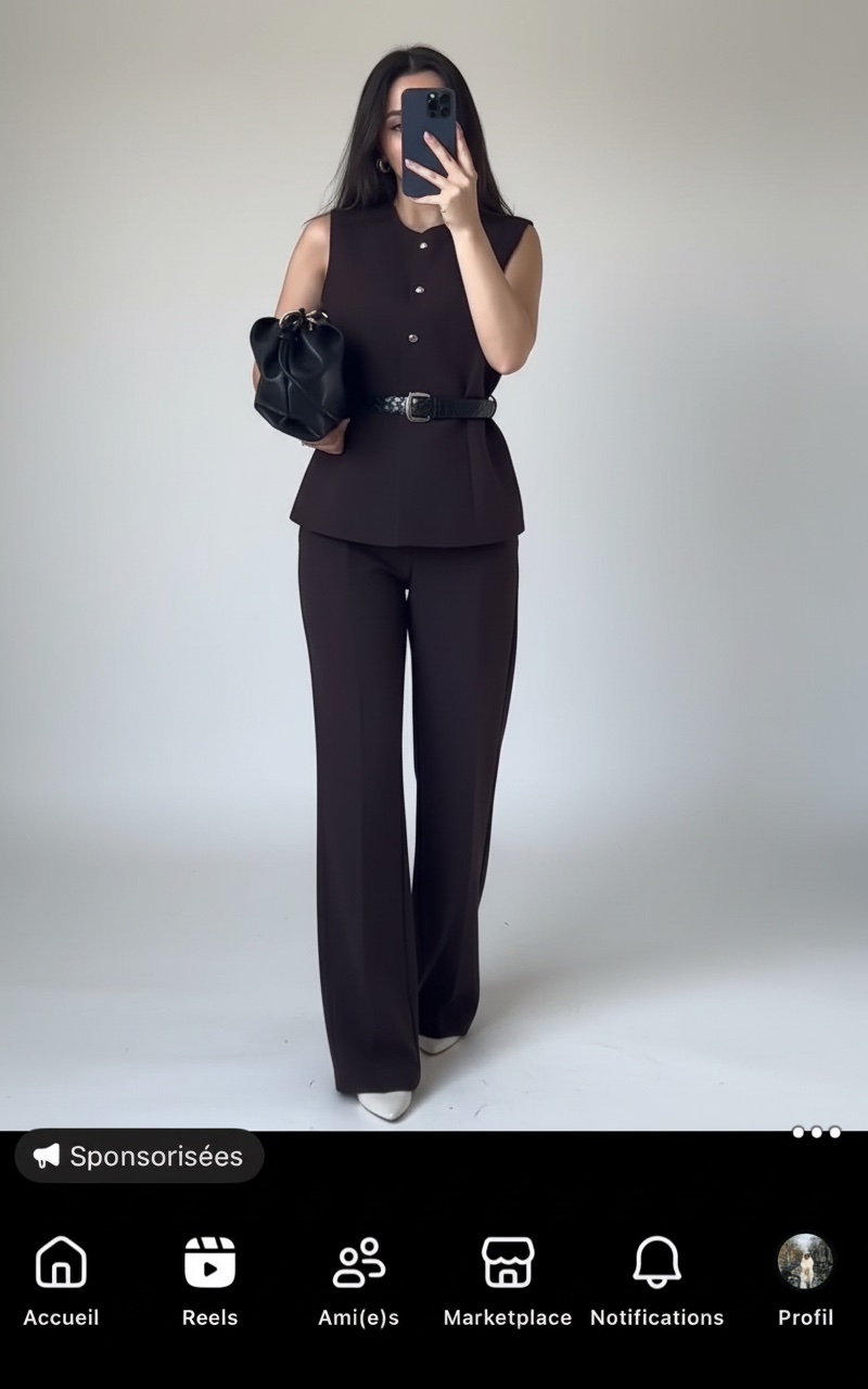 Ensembel noir avec ceinture 