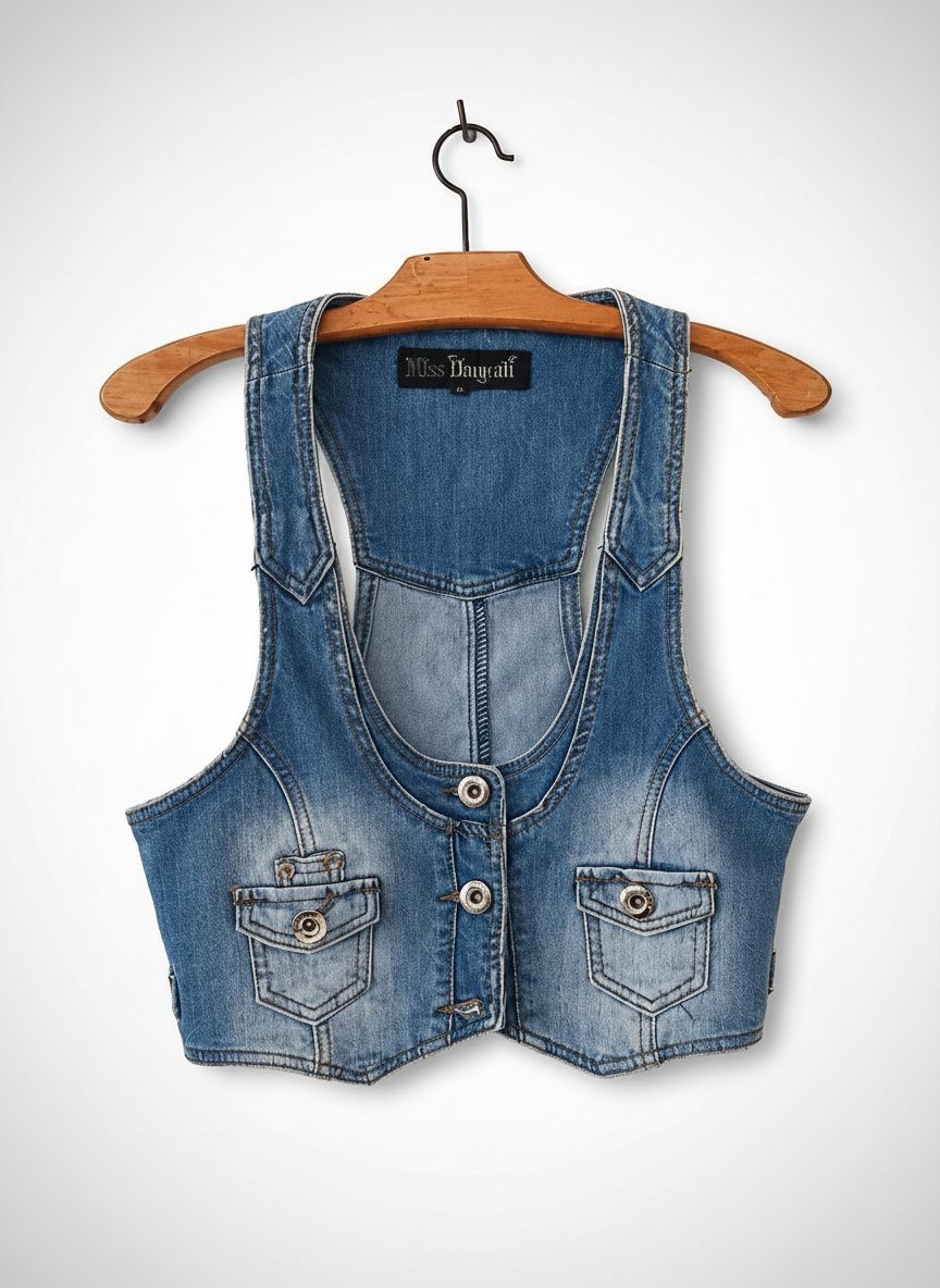 Gilet en jean bleu 