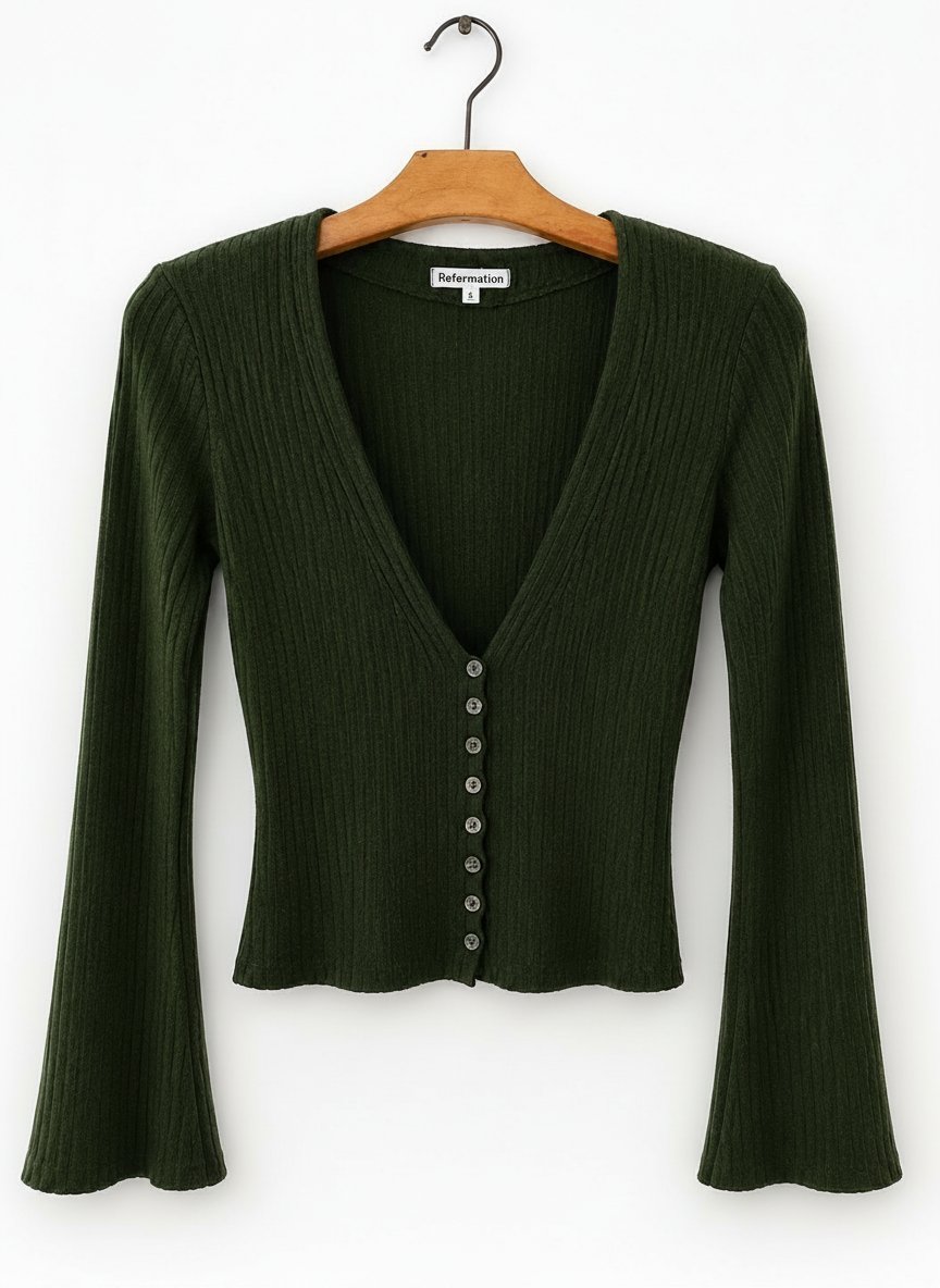 Gilet vert côtelé