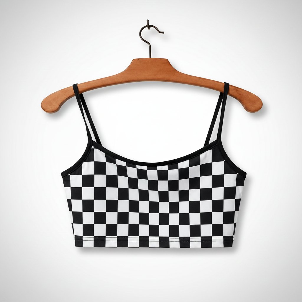 Crop top noire et blanc a correaux 