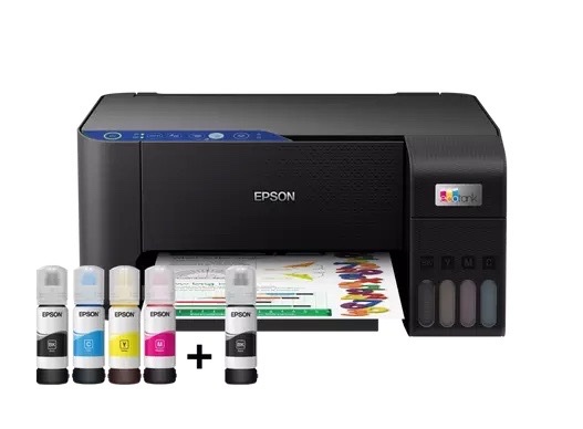 Imprimane epsonL3251 age 2 mois avec ses bouteilles d'encre max consomation 50 pages 