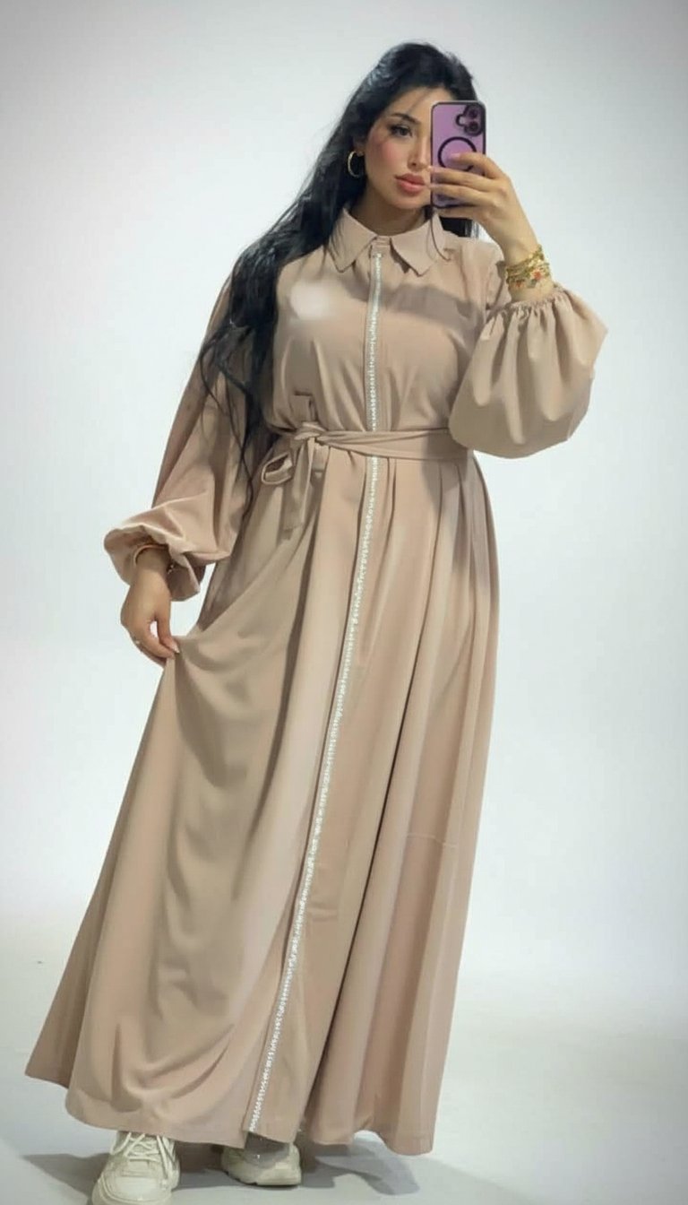 Jilbab nude avec strass