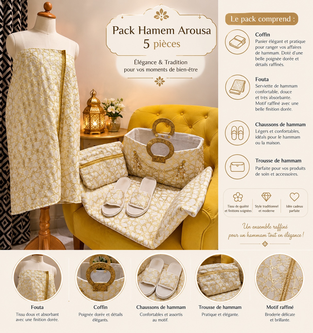Pack hammem arousa 5 pièces 