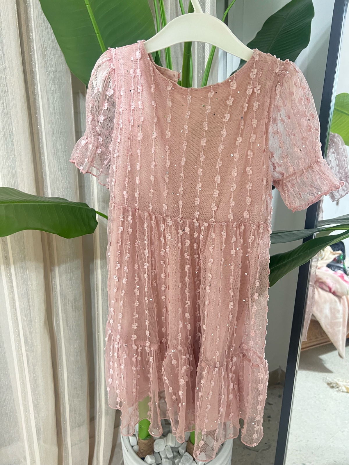 Robe rose poudree