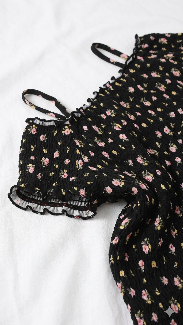 HAUT FLEURI NOIR