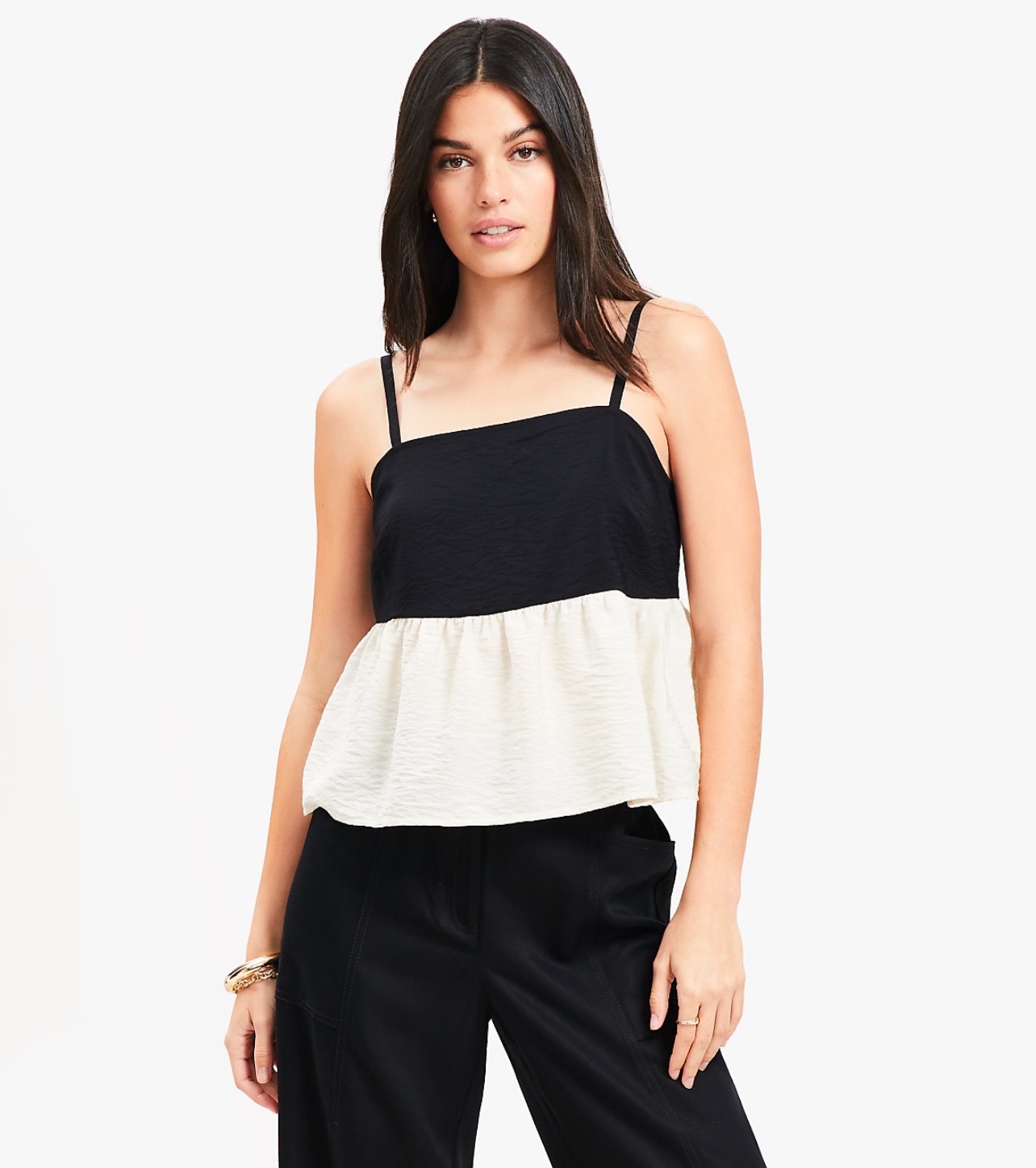Pull noir et beige