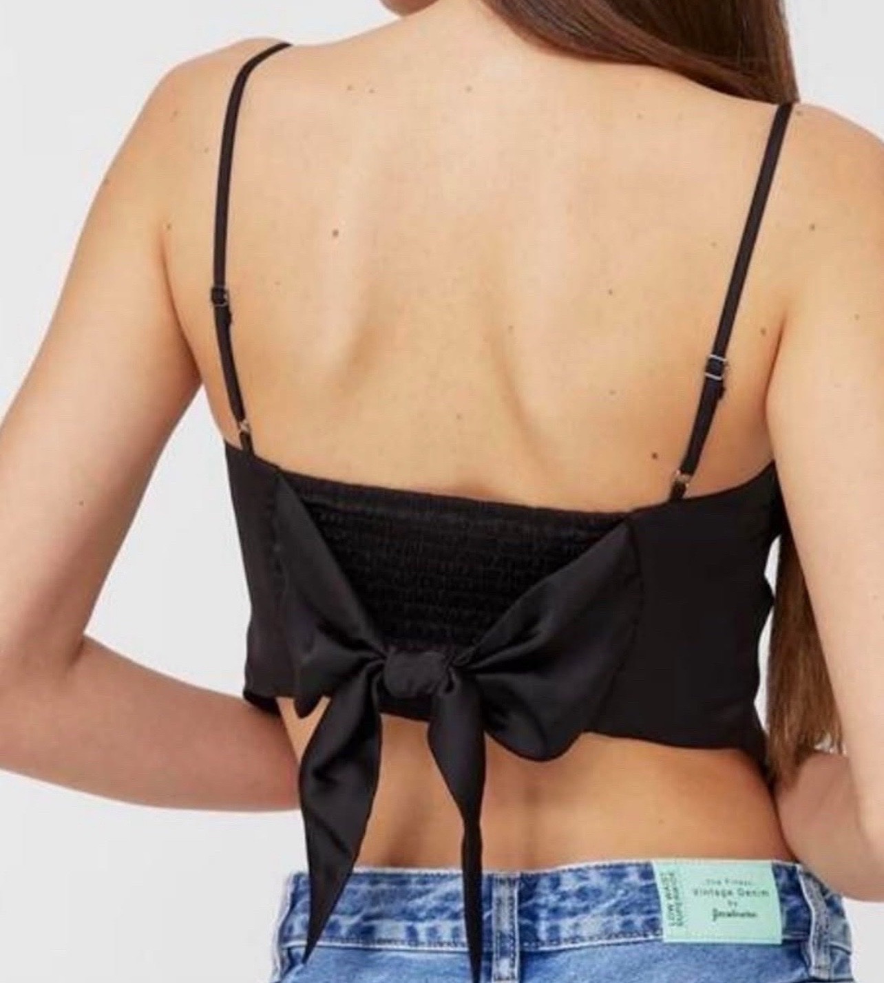 Crop top satin stradi