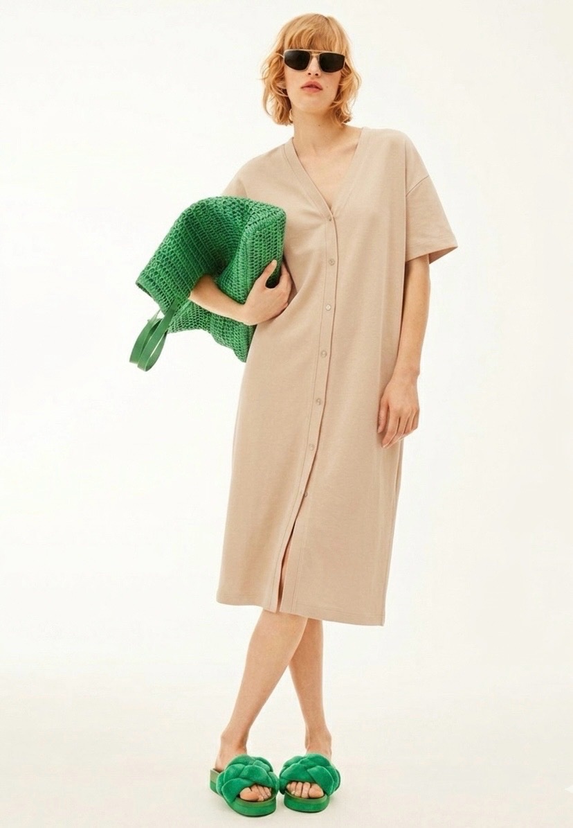 Robe longue beige