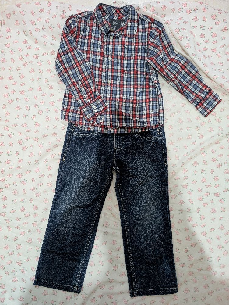 👖👔 pantalon jean et chemise enfant 6 ans