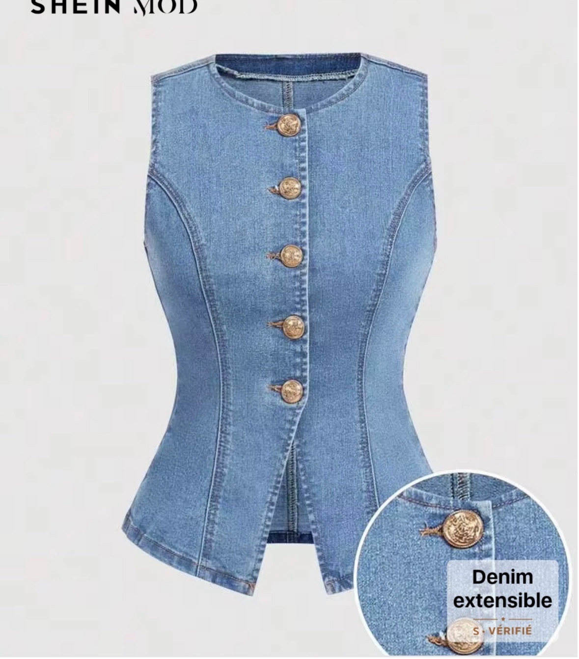 Blouse en jean sans manche