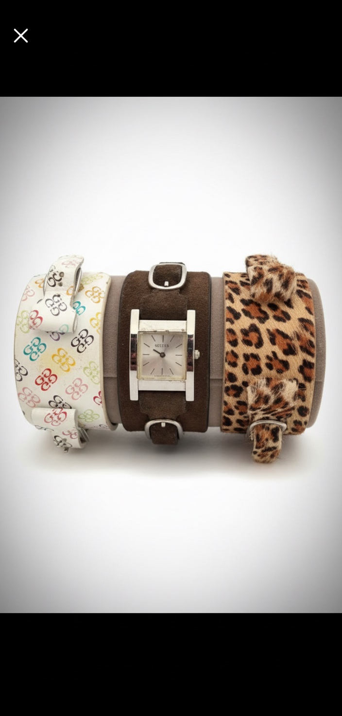 Coffret Montre Guess Originale - 3 Bracelets Manchettes Interchangeables