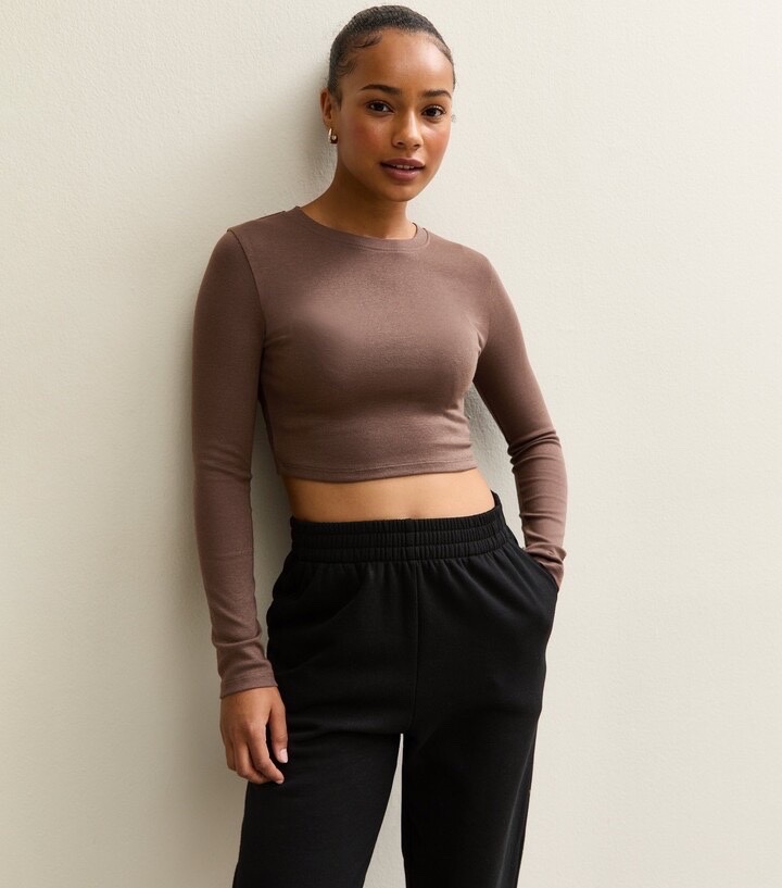 Zara brown crop top