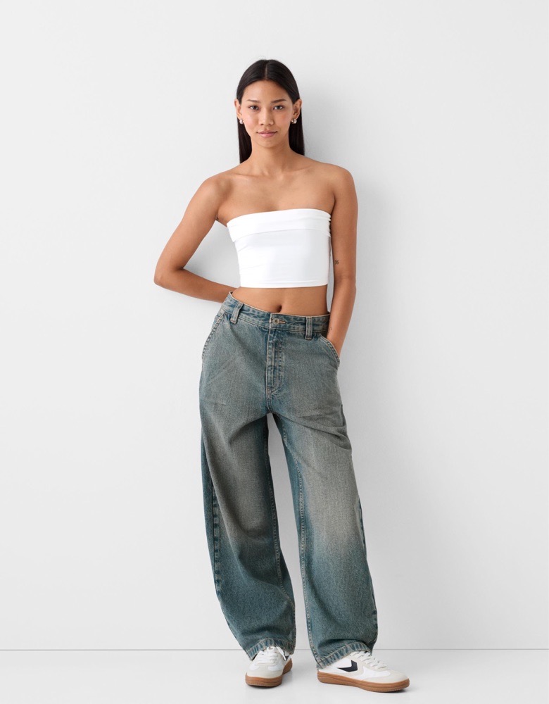 Jean skater bleu bershka