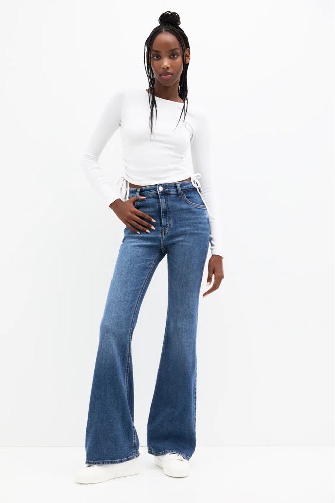 Jean flare bleu