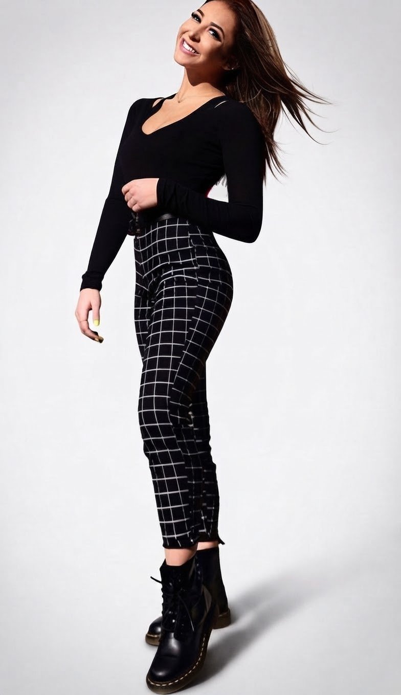 Pantalon skinny à carreaux