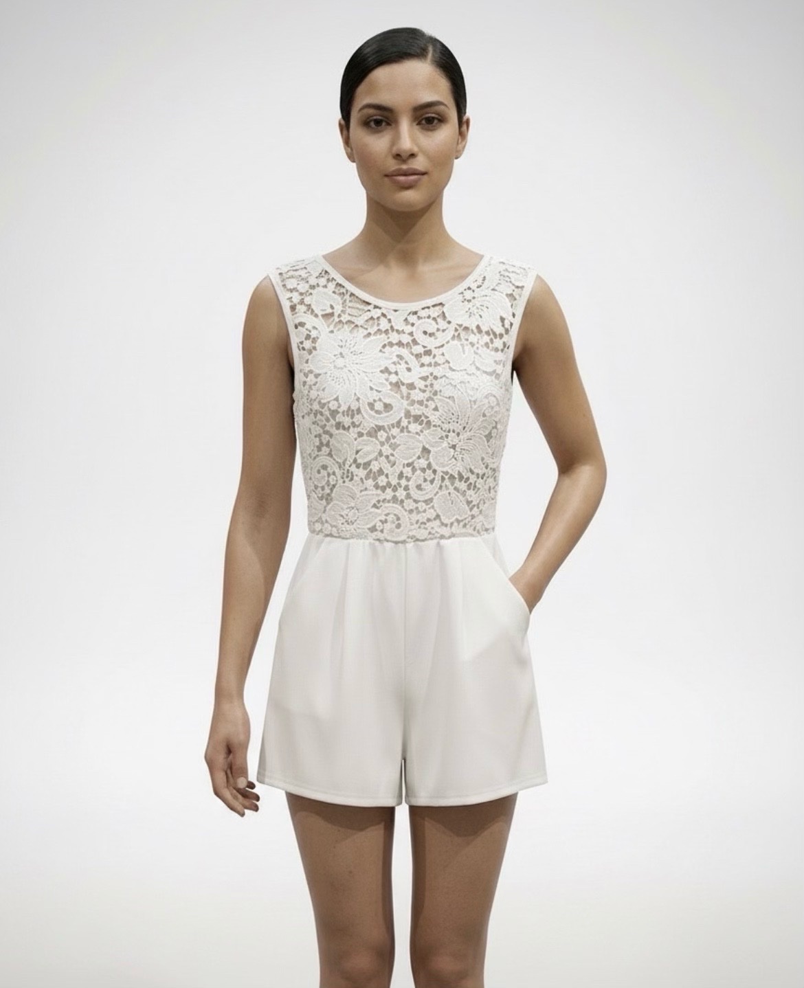 Combinaison short blanche
