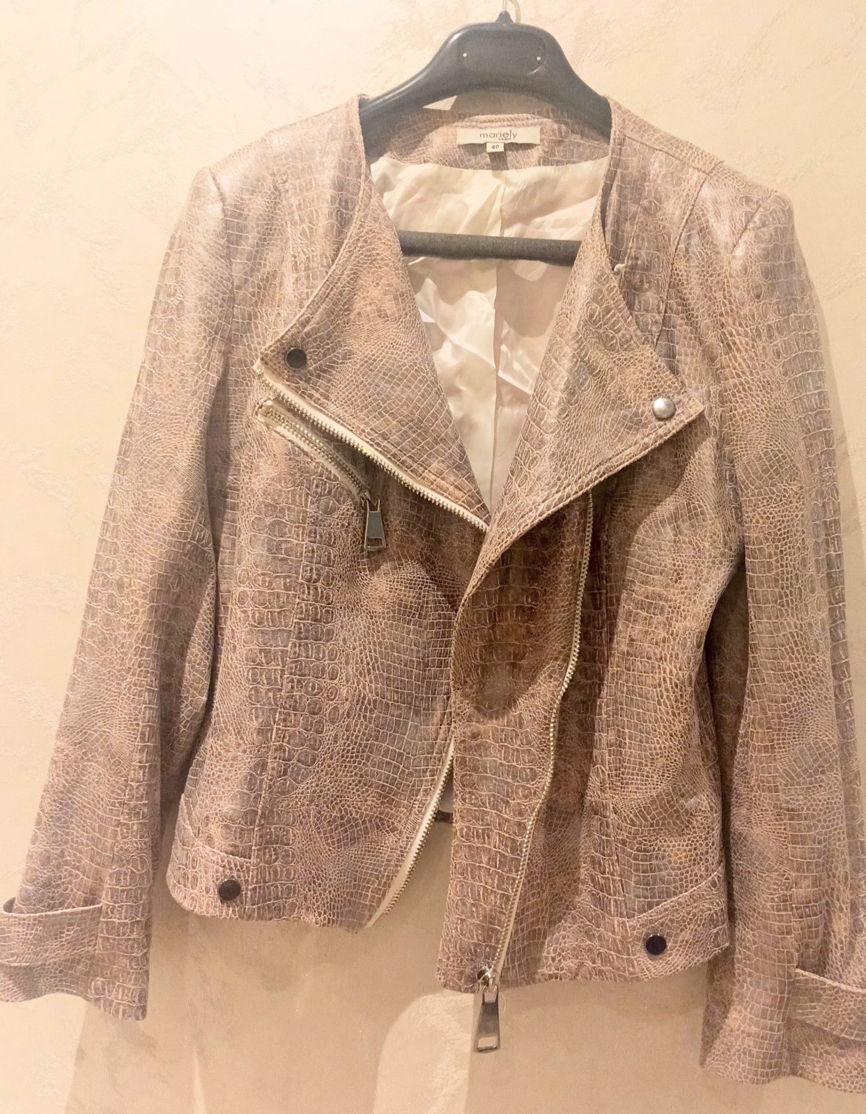 Veste simili cuir croco 