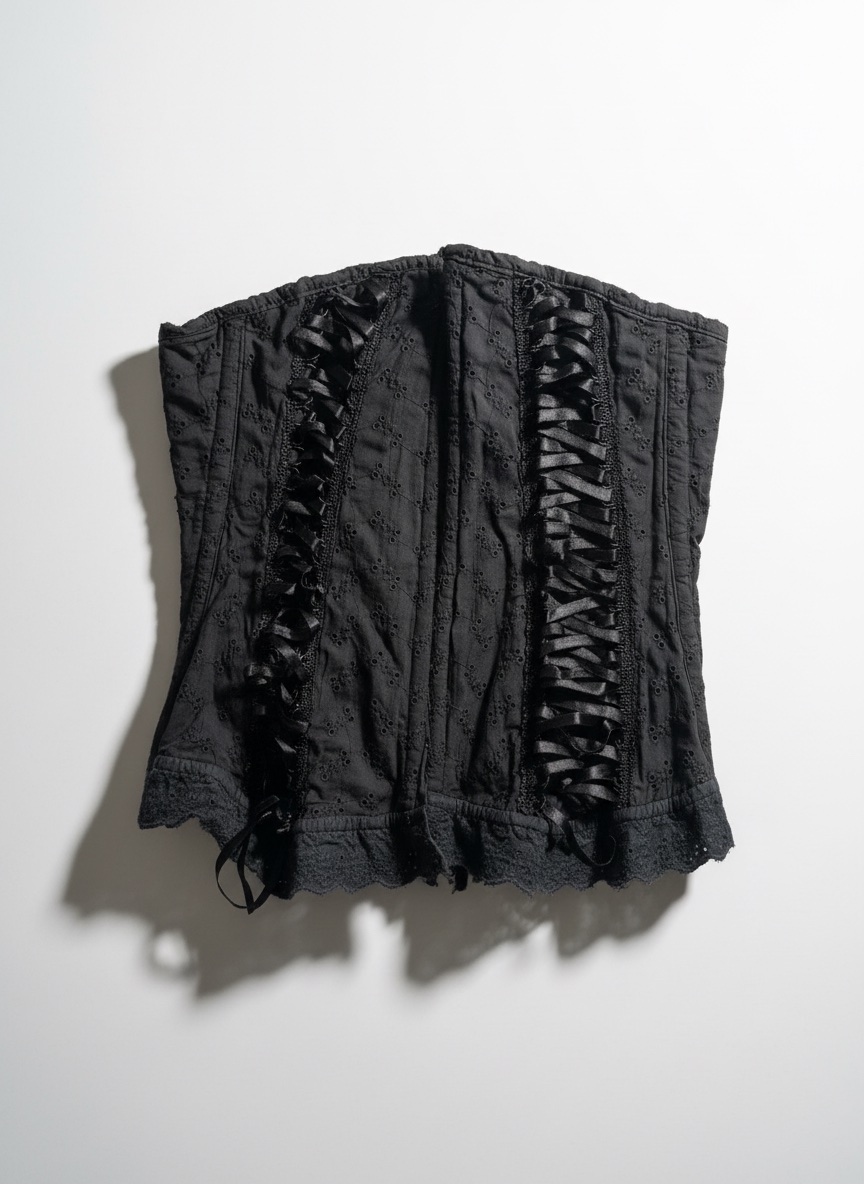 Corset noir en broderie