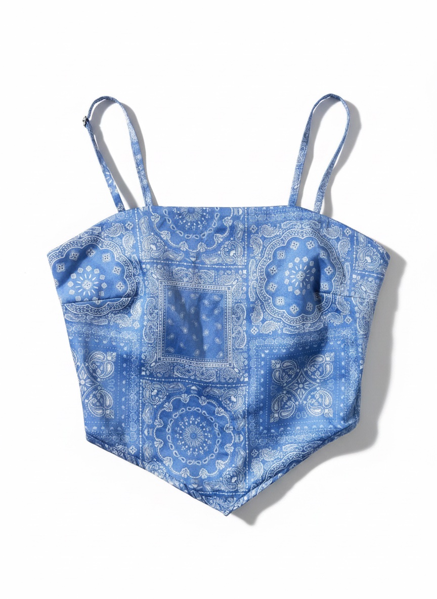 Crop top bleu