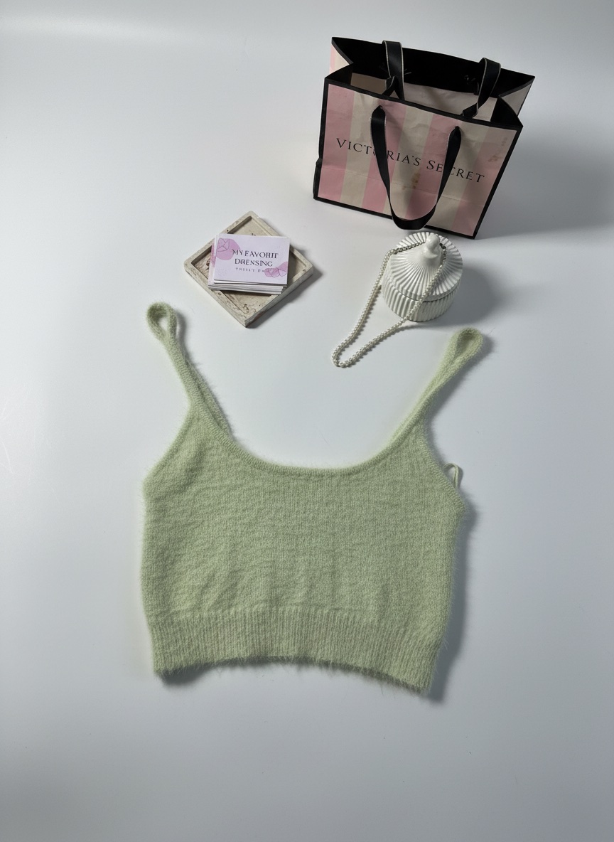 Debardeur vert pastel fluffy