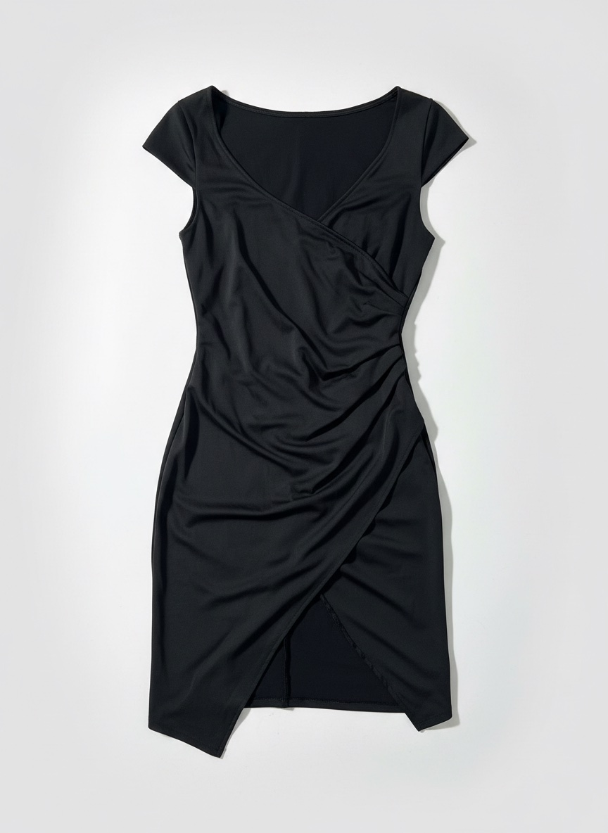 Robe noir ajustee mini 