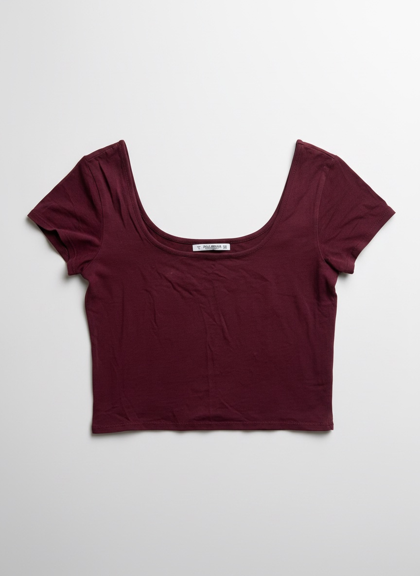 Tshirt rouge bordeau pull and bear 