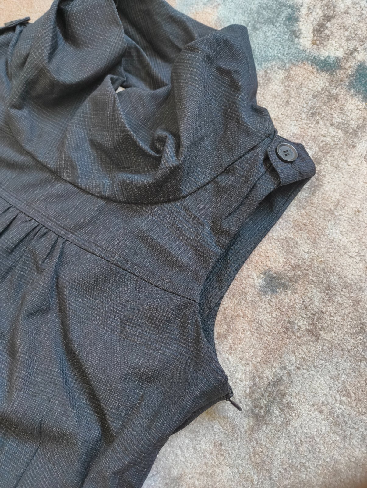 Esprit Blue Office Dress with high turtleneck design