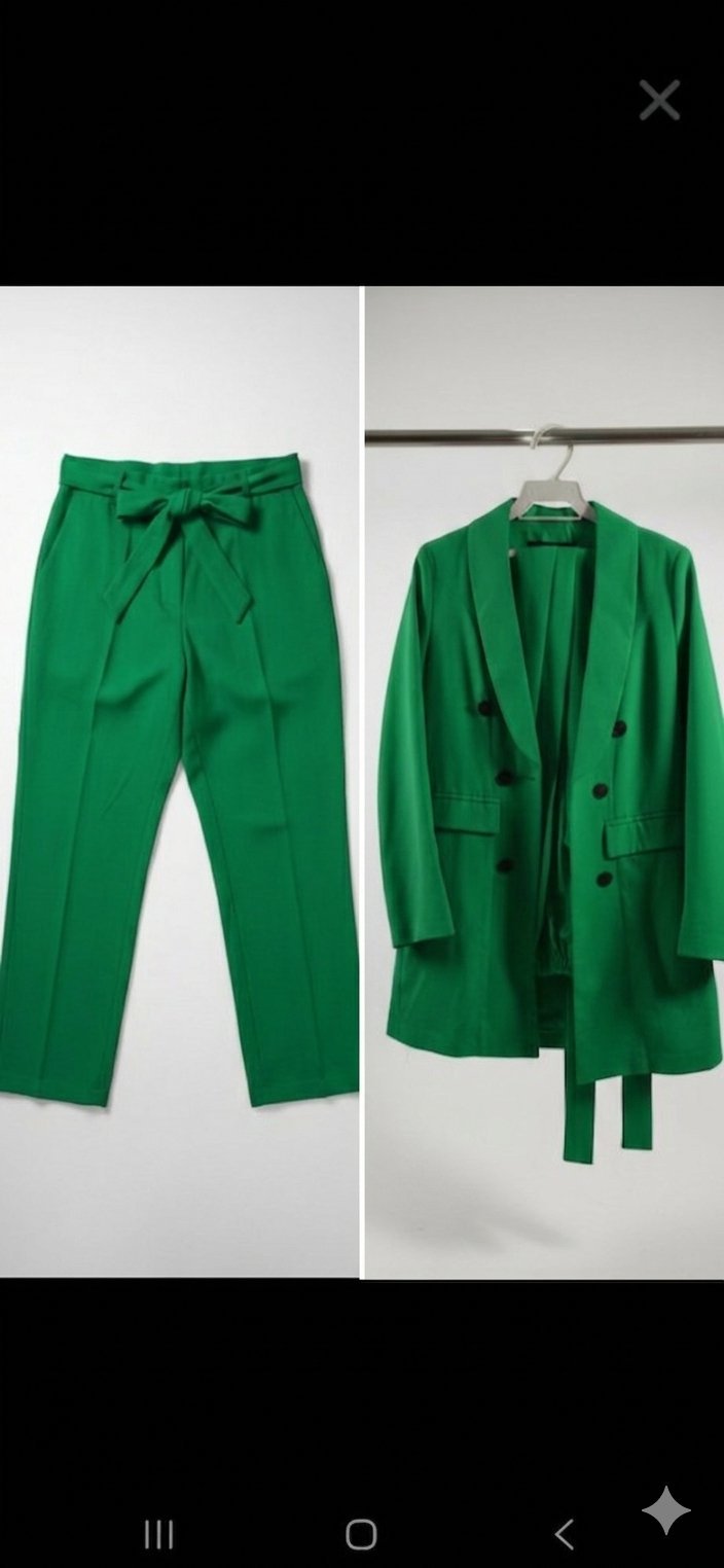 Ensemble blazer & pantalon vert