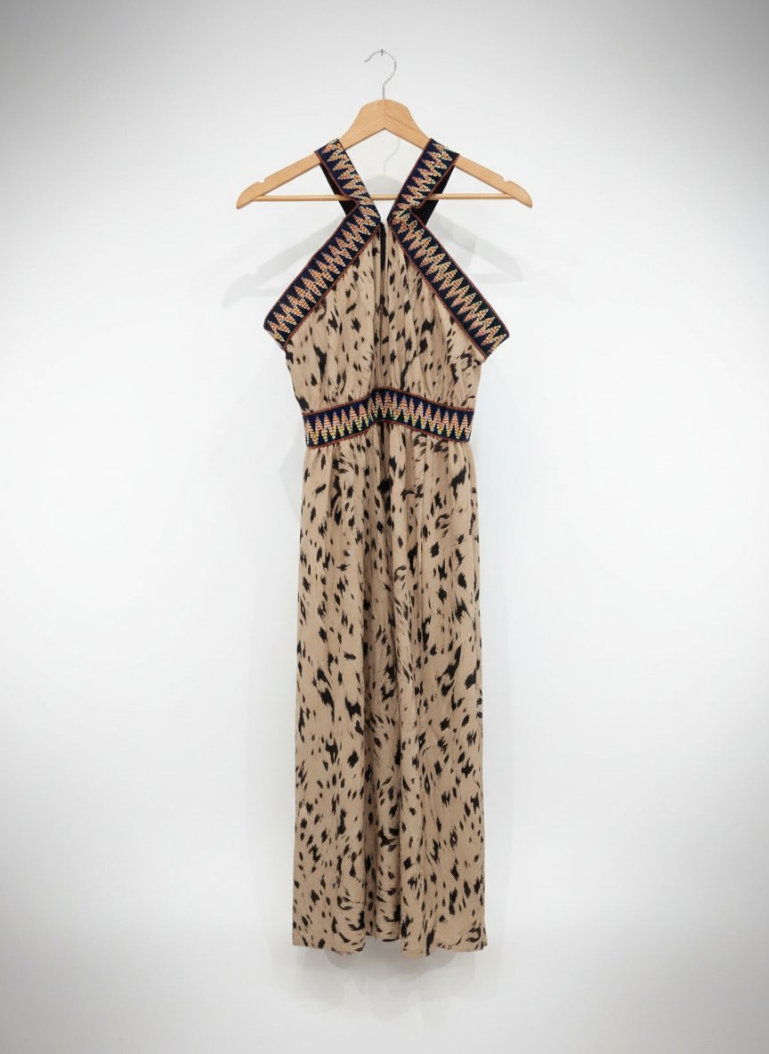 Robe longue en beige 