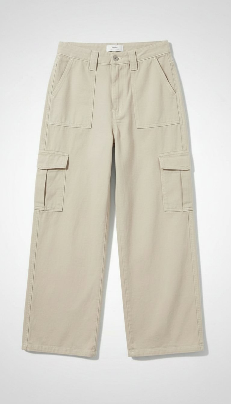 Baggy cargo jeans couleur beige 
