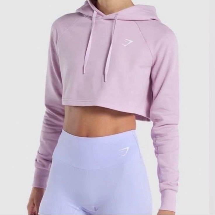 Gymshark Training Cropped Purple Hoodie 