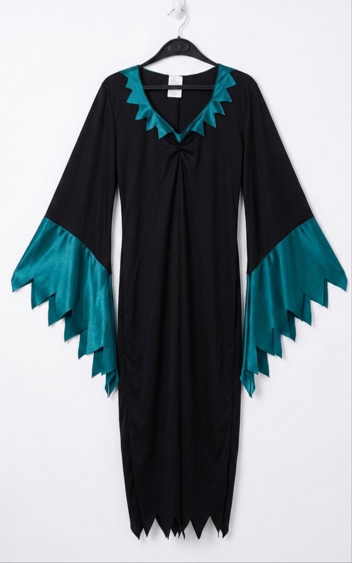Robe noir Chic manches papillon turquoise taille M 
