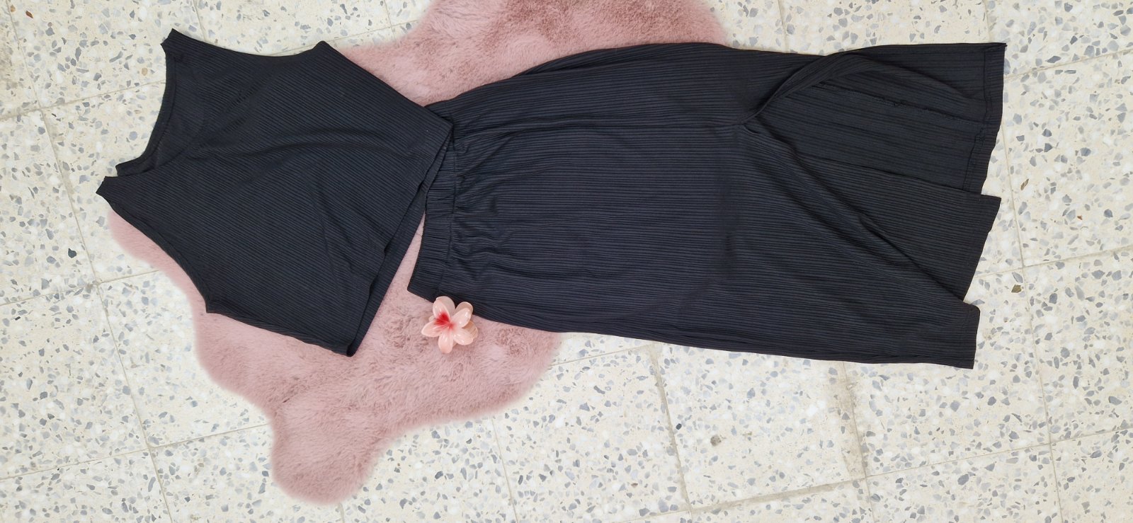 Set top et jup noir s/m/l