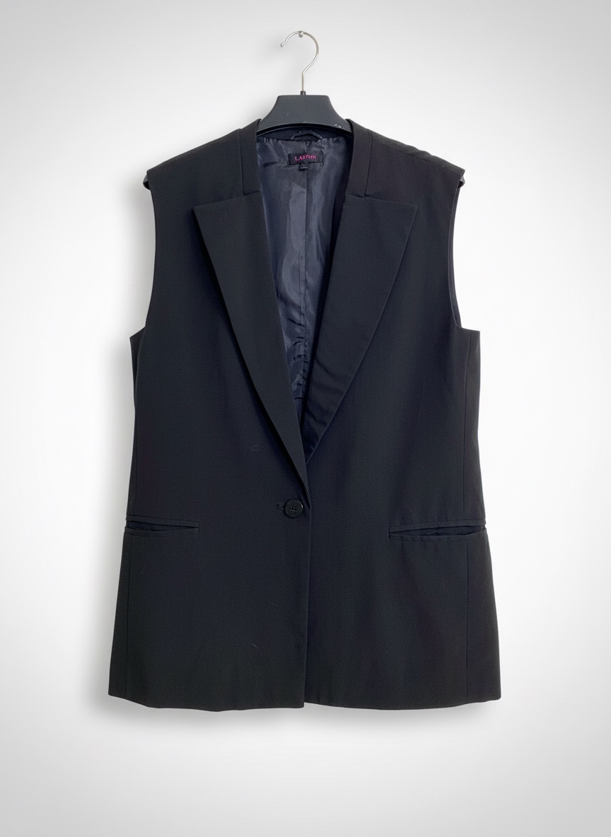 Tailleur noir taille 42 Blazer sans manches et pantacheville noir 