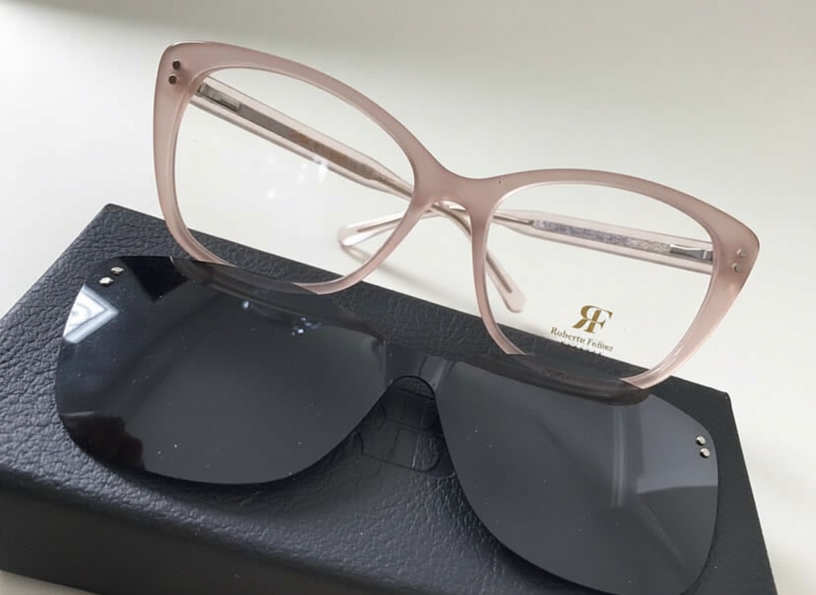Lunettes 2-en-1 cat eye avec clip solaire (applique)