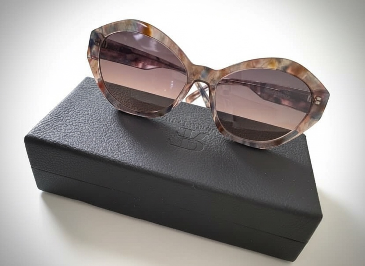 Lunettes de soleil oversize marbrées